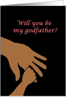 will you be my godfather in pink ethnic card