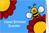 bee and flowers birthday Brayden card