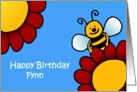 bee and flowers birthday fynn card