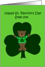 St. Patrick’s day bear for step son card