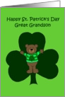 St. Patrick’s day bear for great grandson card