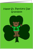 St. Patrick’s day bear for grandson card