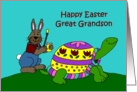 Colorful Easter turtle great grandson card