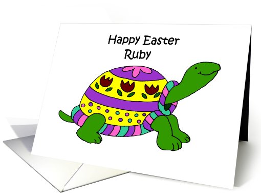 Colorful Easter turtle ruby card (575071)