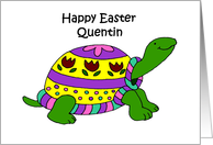 Colorful Easter turtle quentin card
