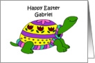 Colorful Easter turtle gabriel card