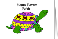 Colorful Easter turtle faith card