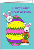 Bunnies with easter egg for great grandpa card