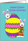 Bunnies with easter egg for great grandpa card