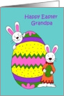 Bunnies with easter egg for grandpa card
