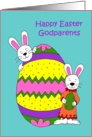 Bunnies with easter egg for godparents card