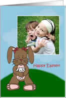 Bunny holding a bunny photocard card