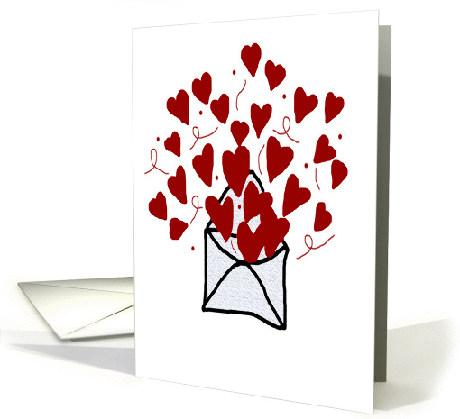 Lace envelope with floating hearts card (335831)