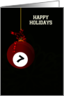 Hanging Red Billiard Ball Ornament with Red Bow Custom Text card