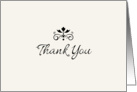 Cream and Black Hand Drawn Text Thank You Blank Inside card