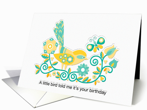 Little Bird Birthday in Yellow card (1044145)