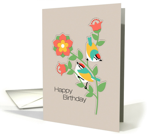 Bird and Flower Birthday card (1044665)