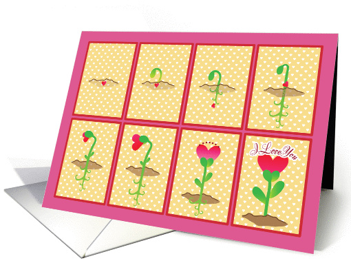 Heart Seed Grows into Full Bloom Flower Love card (1083374)