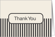 Off White Cream with Dark Gray Stripes Blank Inside Thank You card