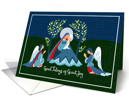 Madonna and Child with Angels Under a Tree card (1750510)