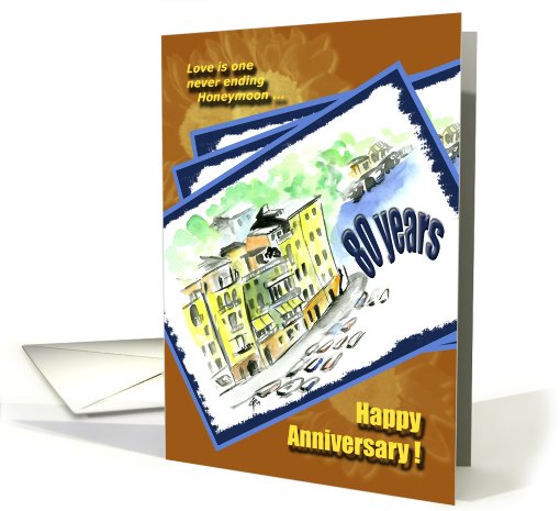 Happy Anniversary - 80 years card (663390)