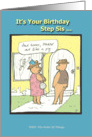 Happy Birthday Step Sister - Humor - Cartoon card