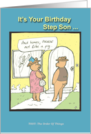 Happy Birthday Step Son - Humor - Cartoon card