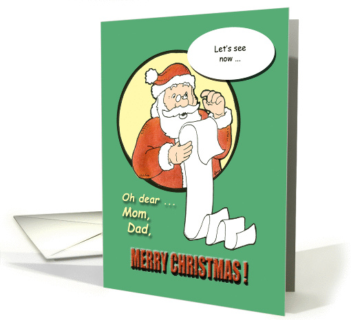 Merry Christmas Mom and Dad - humor card (882276)