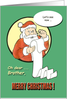 Merry Christmas Brother - Santa Claus humor card