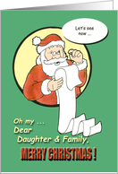 Merry Christmas Daughter & Family - Santa Claus humor card