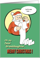 Merry Christmas Granddaughter - Santa Claus humor card