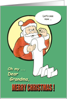 Merry Christmas Grandma - Santa Claus humor card
