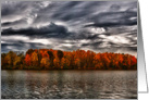 Stormy Fall Clouds Over Nimisila Lake Blank Note Card