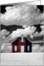 Little Red Schoolhouse In Infrared Blank Note Card