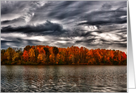 Stormy Fall Clouds Over Nimisila Lake Blank Note Card