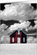 Little Red Schoolhouse In Infrared Blank Note Card