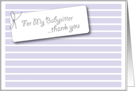 My Babysitter card