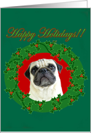 Happy Holidays Pug Card