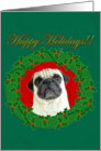 Happy Holidays Pug Card