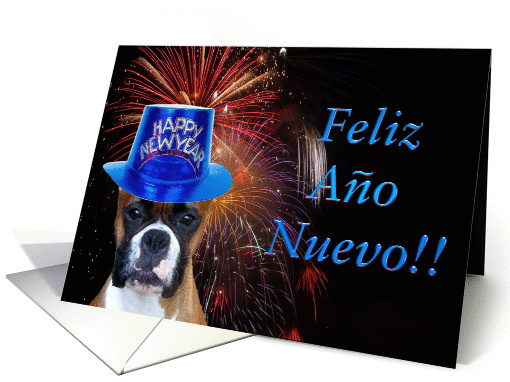Feliz ano nuevo Boxer card (325987)
