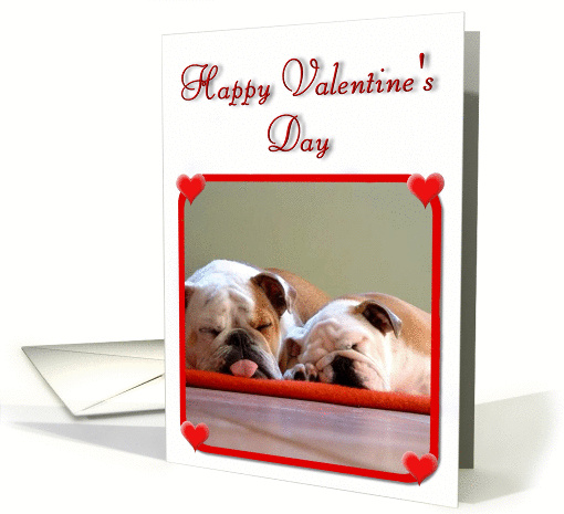 Happy Valentine's Day Bulldogs card (358530)