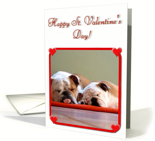 Happy St. Valentine's Day Bulldogs card (358531)