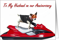 Happy Anniversary husband Jack Russel Terrier card