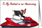 Happy Anniversary husband Jack Russel Terrier card