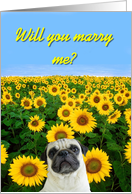 Will You Marry me pug card