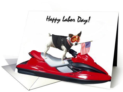 Happy Labor Day Jack Russel terrier card (445930)