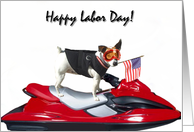 Happy Labor Day Jack Russel terrier card