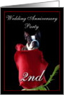 2nd wedding anniversary invitation Boston Terrier card