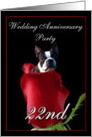 22nd wedding anniversary invitation Boston Terrier card