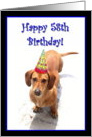 Happy 58th Birthday Dachshund card